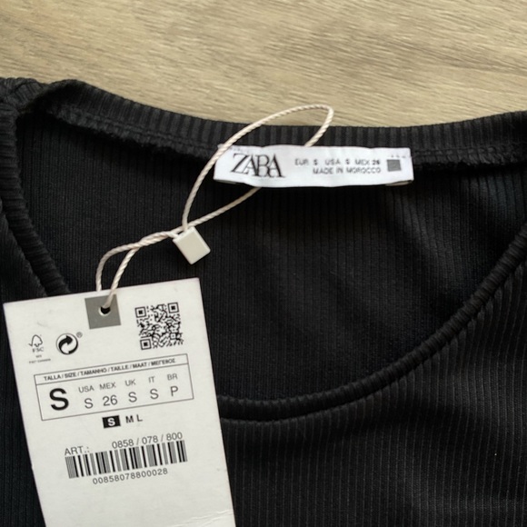 Zara Cut out shoulder short sleeves Black cold shoulder small - Picture 7 of 11